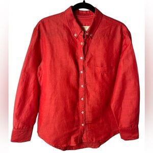 Maeve by Anthropologie Button Up Linen Blouse